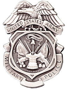 ARMY MILITARY POLICE BADGE FULL SIZE -SILVER OX (Subdued Finish) - IN STOCK - ENGRAVING AVAILABE