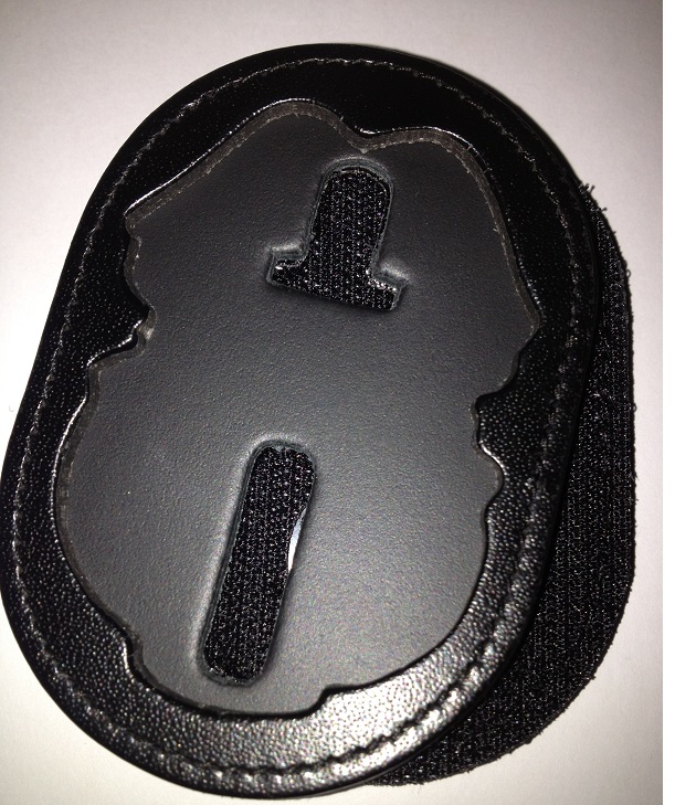 Black - Leather Police Badge Holder with Clip - Galaxy Army Navy