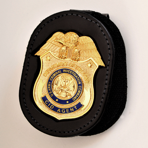 REPLICA ARMY CID AGENT BADGE WITH BADGE BELT CLIP HOLDER [CID-WBH] - $51.50  :  - Global Military Police Experts