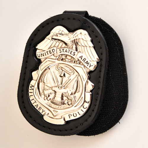 ARMY MILITARY POLICE INVESTIGATORS MPI BADGE HOLDER with NICKEL Badge  (Shiny Finish) [MPI-NB-WC] - $56.50 :  - Global Military Police  Experts